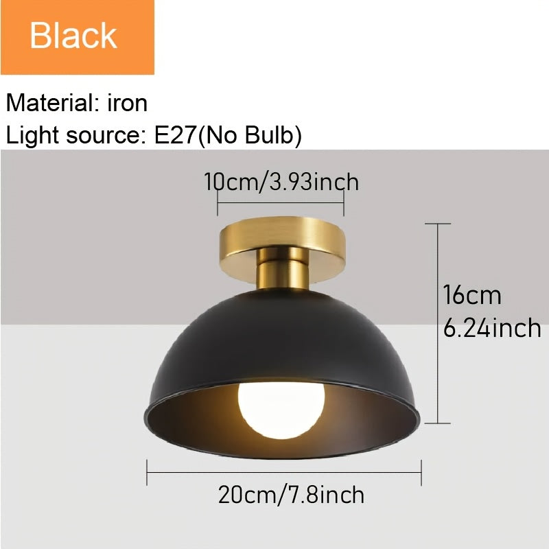 2 Piezas de Lámpara de Techo Estilo Nórdico Minimalista, Pantalla Grande de 7.8 Pulgadas, Portalámparas E27, Instalación Directa, Ideal para Pasillos, Balcones, Salas y Dormitorios (Bombilla No Incluida)