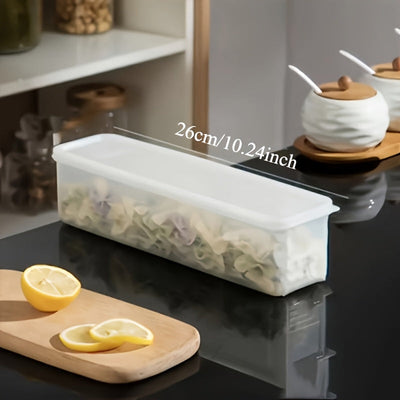 4 contenedores de plástico transparente para alimentos con tapa - Reutilizables, libres de BPA, organizadores de PP para el congelador - Ideales para chalotes, cilantro, jengibre, ajo, fideos, huevos y más - Imprescindible para organizar la cocina