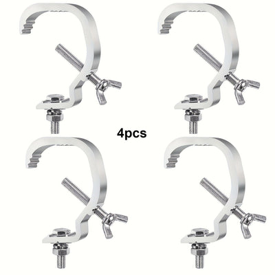 4piezas Ganchos de iluminación de escenario de aluminio y metal - Duraderos de 1.1 a 2 pulgadas de diámetro, no necesitan batería, fáciles de instalar para el montaje profesional de escenario, accesorios de iluminación de escenario | Acabado metálico ele