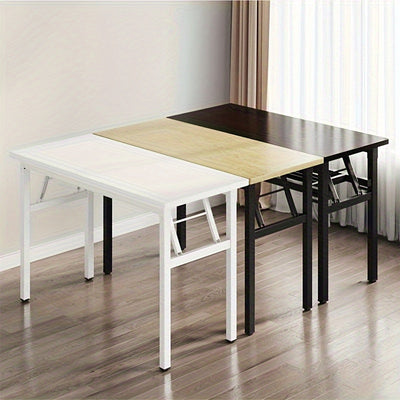 Mesita plegable portátil con 2 opciones de color, escritorio fácil de montar para entrenamiento, escritorio rectangular para sala o estudio en casa