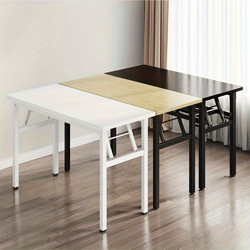 Mesita plegable portátil con 2 opciones de color, escritorio fácil de montar para entrenamiento, escritorio rectangular para sala o estudio en casa