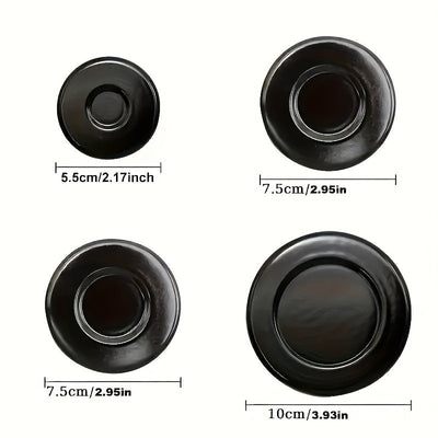 Un juego de 4 tapas para estufa de gas, adecuadas para estufas Sabaf - cubiertas de repuesto duraderas sin baterías, opciones de tamaño múltiples incluyendo 55mm, 75mm y 100mm