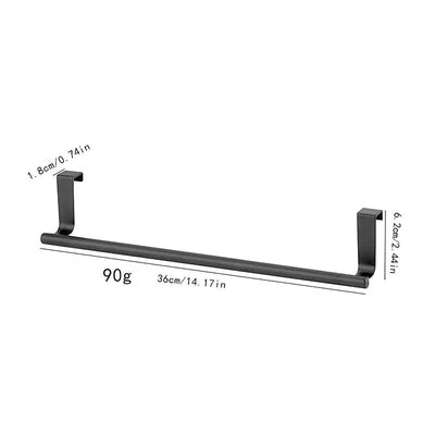 1 pza. Barral de acero inoxidable para toalla, toallero colgante para puerta de baño, accesorios para baño, colgador de paños sin perforaciones para la puerta del gabinete, barra para toalla individual en la parte posterior de la puerta del armario