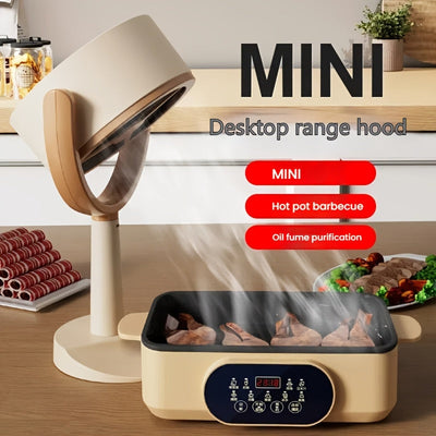 Nueva ventilador de absorción de rango completo para mesa, recargable por USB, mini desventilador de escritorio, montable en pared y colgante, eliminación de humo ilimitada, electrodoméstico esencial para cocina.