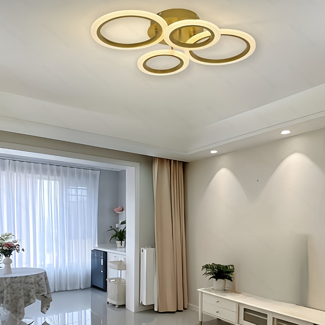 Luz de techo LED moderna, montaje semienterrado, cableado duro, 110V-240V, suministro de corriente alterna, enchufe de corriente alterna, hardware de instalación incluido, con fuente de luz, para sala de estar, comedor, dormitorio, iluminación de dormito