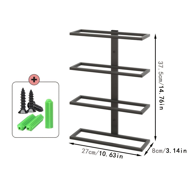 Estantería de Pared para Botellas de Vino con 4 Niveles, Soporte Creativo Decorativo para Botellas de Vino Tinto