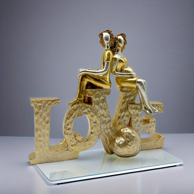 Figurita de resina de pareja con amor - Decoración romántica para el Día de San Valentín, aniversarios, bodas y más - Regalo perfecto para los seres queridos - Uso interior/exterior - No se necesita electricidad, decoraciones de amor