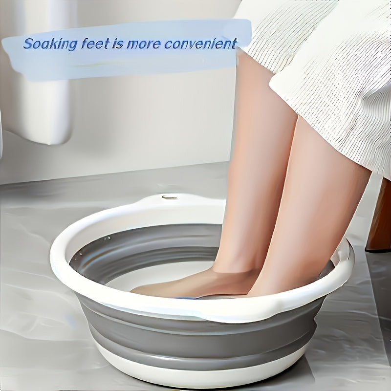 Baño de pies portátil plegable, bañera de plástico reforzado sin batería, inodoro, ideal para uso en casa, dormitorios, viajes, lavado de manos y pies, cuidado personal, herramientas de manicura y productos de spa para los pies