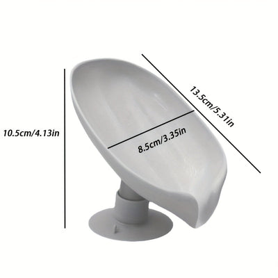 1pc Soporte De Jabón De Drenaje, Tipo De Ventosa Sin Perforación, Soporte De Jabón De Drenaje Sin Acumulación De Agua, Caja De Jabón Para Uso Doméstico, Suministros De Organización Y Almacenamiento En El Hogar, Accesorios De Cocina, Accesorios De Baño