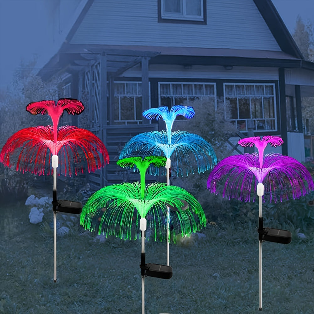 1pz Luces Solares para Jardín Exterior, Luces de Medusa Cambiantes en 7 Colores, Luces Solares para Patio y Césped, Flores Solares, para Senderos, Patios, Jardines y Decoración Festiva