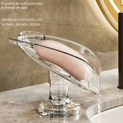 1pc Jabonera Inspirada en Dibujos Animados con Ventosas Fuertes - No Requiere Taladro, Diseño de Auto-Drenaje, en Forma de V, Transparente y Gris, Ideal para Baño, Barco, RV, Soporte para Jabonera