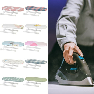 1 pieza de tabla de planchar ligera - Portátil, plegable, resistente al calor, cubierta de escritorio que ahorra espacio para planchar ropa, estilos de cuadros y flores, ideal para uso en casa y viajes, accesorio de planchado para viajes | Tabla de planc