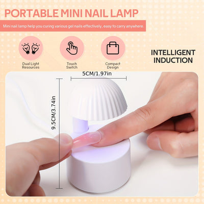 Mini Secador de Uñas con Lámpara - Secador de Esmalte en Gel Alimentado por USB con Diseño de Cúpula para Secado Rápido, Portátil para Hogar y Viaje, Libre de Formaldehído, Sin Pantalla, Máquina de Manicura Compacta, Estilo Elegante, Rendimiento Fiable,