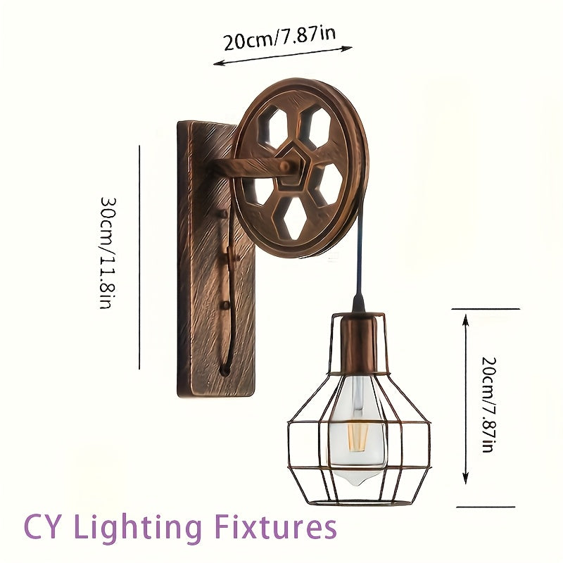 Luz de pared semiempotrada industrial moderna, sombra de metal pintado, base de bombilla E27, instalación de iluminación cableada 110-240V para salón, dormitorio, pasillo - No incluye bombilla, iluminación cálida y ambiental | Luz de pared vintage | Cons