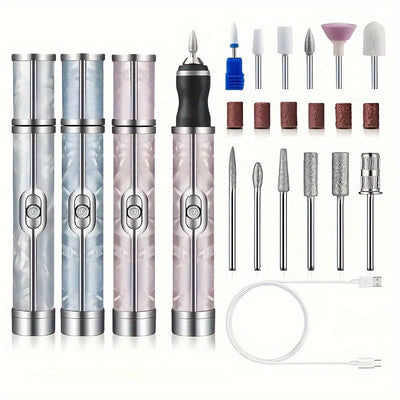 Máquina de pulido de uñas de 5 cabezas/18 cabezas, todo en uno, para uñas de dedos, limpieza de uñas, carga USB, batería de litio, sin alcohol.