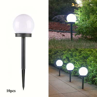 10 luces solares LED para jardín, acabado negro mate, lámparas de exterior eficientes con batería de níquel de 40 mAh, no desmontables, montaje semiempotrado para jardín, villa, patio - sin control remoto, iluminación exterior | iluminación de paisaje el