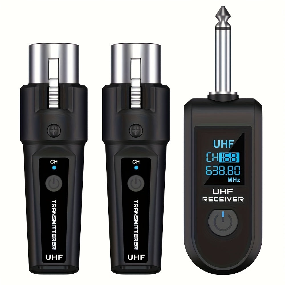 Transmisor y receptor sin varillas con adaptador UHF XLR, carga USB-C, compatible para micrófonos dinámicos y de condensador en producción musical, mezcladora de guitarra y sistemas PA