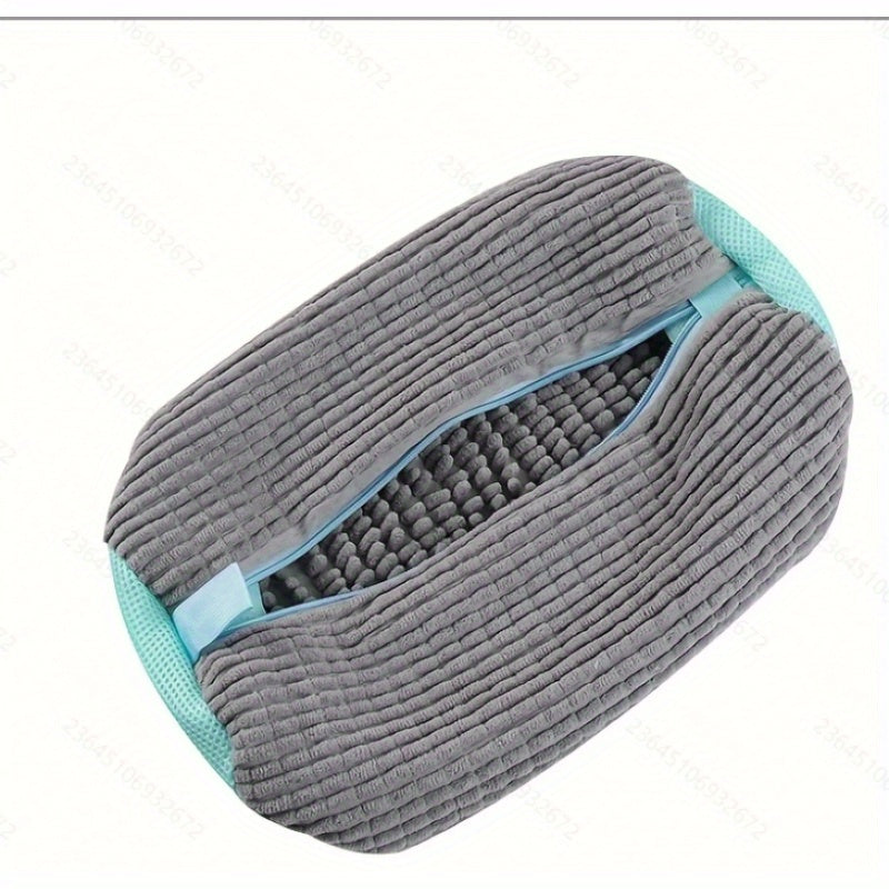 Bolsa para Lavadora y Secadora de Zapatos Amarilla - Tela Chenille Suave con Forro Esponjoso, Diseño Ovalado Reductor de Ruido y Cierre Resistentes, Apta para la Mayoría de Zapatillas y Calzados, Bolsas de Lavandería