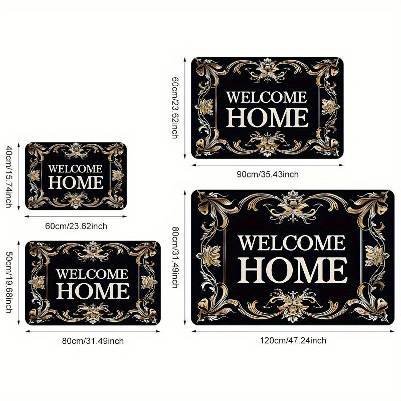 Alfombra de Bienvenida con Diseño de Letras - Antideslizante, Secado Rápido y Fácil de Limpiar, Ideal para Uso Interior/Exterior, Regalo Perfecto