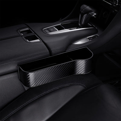 Organizador de huecos de asiento de coche con soporte para tazas - Caja de almacenamiento ligera de ABS para bolsillos laterales de consola, accesorio de asiento delantero para una organización mejorada, almacenamiento de coche