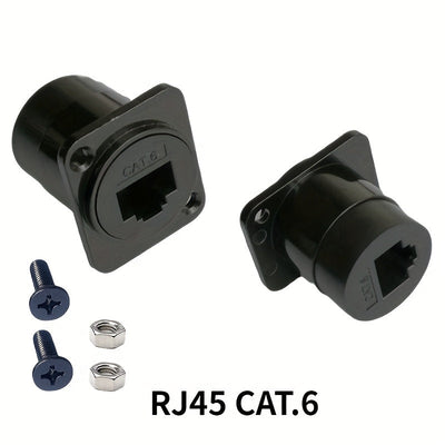 5 Piezas Adaptador RJ45 CAT6 Ethernet - Tipo D Macho a Macho con Tornillos y Tuercas, Par trenzado blindado para Red Doméstica/Oficina, Compatible con Gigabit Ethernet