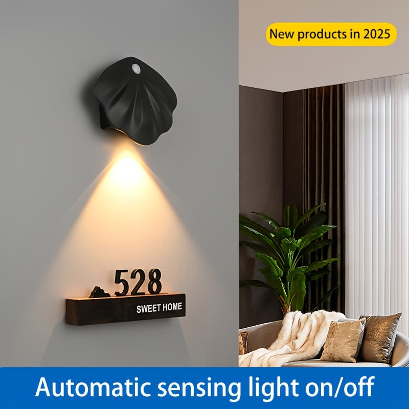 1 pieza de luz de pared moderna con sensor de tacto - Brillo ajustable, alimentado por USB, 3 opciones de color para escaleras, pasillos, galerías, armarios, dormitorios y salas de estar, diseño temático espacial con cielo nocturno estrellado, luz con br