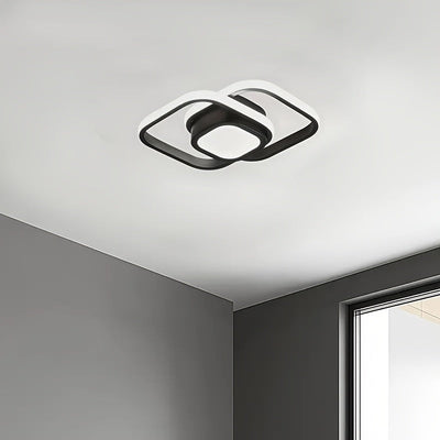 1pc Luz de Techo Dorada con Patrones Geométricos Inspirados en Árabe - Cuadrado, Ajustable, Lujo Moderno, Iluminación Semi-Encastrada para Pasillo, Balcón y Dormitorio, Diseño Cerca del Techo, Cableado Fijo, 110V-240V, Lámpara para Sala de Estar