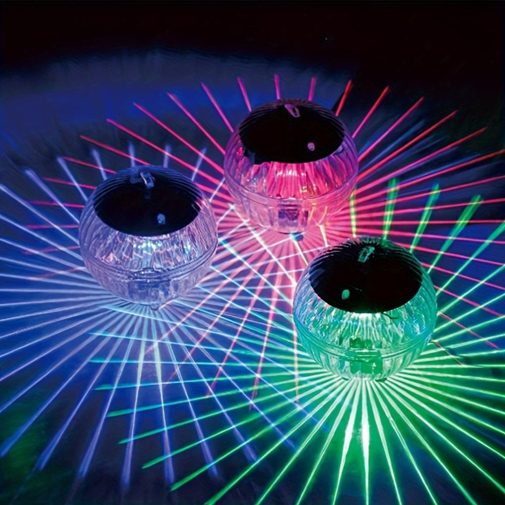 1 luz LED flotante para piscina con energía solar, luces automáticas de cambio de color para piscinas, fuentes, jardines y decoración exterior, eficiente energéticamente con encendido/apagado automático y diseño duradero de plástico, luz nocturna para ja