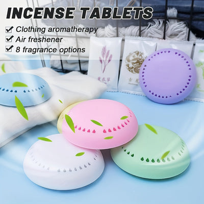 12 tabletas aromáticas + 2 cajas de tabletas ambientadoras con aroma a lavanda y rosas - Desodorante de larga duración ideal para hogar, auto, baño, armario y clóset - Desodorante sólido comprimido con estuche adicional
