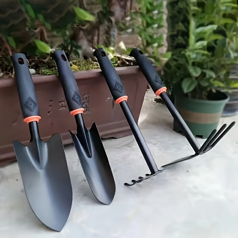Juego de herramientas de jardinería de 3 piezas - Pala ancha de mano, rastrillo cultivado de mano, herramienta de plantación de doble cara para cavar, trasplantar y desmalezar - Adecuado para jardineros y amantes de plantas - Regalo ideal para jardinería