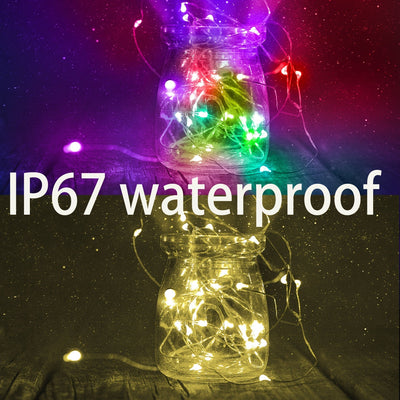 Luces Navideñas Impermeables - 4.88/15.24/30.48/49.99 metros, Certificación con Control Remoto, Brillo Ajustable y Velocidad de Parpadeo para Dormitorio, Patio, Decoración de Césped y Ambiente Festivo, Luces de Cadena para Dormitorio