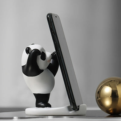 Soporte de Teléfono de Escritorio con Forma de Panda - Soporte Ajustable para Teléfonos Móviles y Tabletas - Decoración de Oficina Creativa y Linda y Regalo Único para Cumpleaños de Novia/Novio