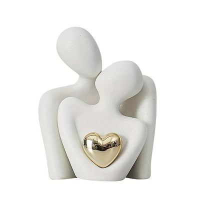 2 piezas de decoración para el hogar en resina para parejas, adornos modernos y minimalistas para estanterías, hechos a mano, diseño de estatuas, regalos hermosos para el amor