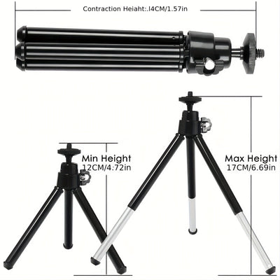 1 Paquete De Luz De Relleno De 6 Pulgadas Con Soporte De Trípode Telescópico De Dos Secciones, Lámpara De Relleno De Panel De Video LED Para Foto De Cámara, Iluminación Para Transmisión En Vivo, Estudio Fotográfico, Maquillaje, Reunión, Selfie, Fotografí