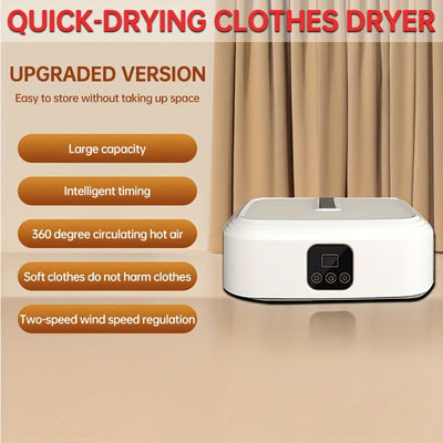 Secadora Portátil Compacta JKUOO de 1 pieza con Función de Temporizador - Secado Rápido para Prendas Delicadas, Ropa Interior y Más - Ideal para Apartamentos, Dormitorios, Vehículos Recreativos - Diseño Plegable Fácil de Usar con Bolsas de Secado, Enchuf