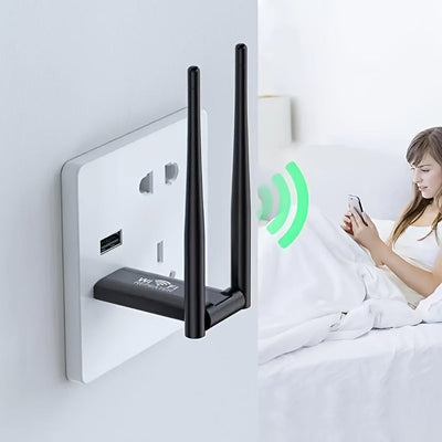 1pc Adaptador WiFi USB de doble banda de 300Mbps Repeater, amplificador de señal portátil de 2,4G con función de punto de acceso móvil integrado, sin batería requerida, controladores integrados para una conexión fácil
