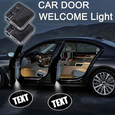 Conjunto de 2 Luces de Bienvenida para Puerta de Coche con LED - Diseño Texturizado , Funciona con Batería, Instalación Fácil, Compatible con Autos, SUVs, Furgonetas, Fuente de Luz Proyectora, para CHEVROLET, para DODGE, para for Nissan, para TOYOTA, par