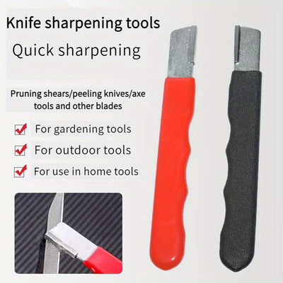 Juego de afilado de cuchillos profesional de 2 piezas, material de aleación duradera, diseño de mango ergonómico, adecuado para tijeras de cocina y jardín, afiladores manuales de metal, herramienta de reparación de cuchillas, no requiere electricidad.