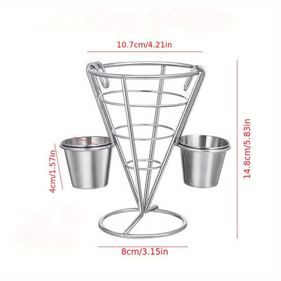 3pcs Cesta de Comida Creativa Americana para Papas Fritas de Restaurante, Cesta de Mini Snacks de Pollo Frito de Hierro Forjado para Restaurante Occidental