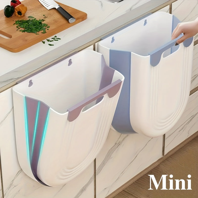 1pc Cubo de Basura Plegable Compacto con Gancho para Gabinete - Diseño Minimalista Moderno y Rectangular, Recipiente Portátil de Plástico Duradero para Cocina y Baño, Sin Necesidad de Electricidad, Papelera Elegante, Fácil Limpieza
