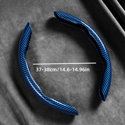 Funda de volante de fibra de carbono roja - Diseño estéreo segmentado, material PVC, accesorio interior elegante para vehículos, accesorios de dirección | Funda de volante elegante | Funda de volante duradera
