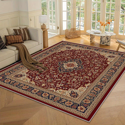 Alfombra de área de terciopelo de cristal bohemio de lujo, 100% poliéster, lavable a máquina, antideslizante, gruesa y esponjosa, estampado floral geométrico moderno para sala de estar, dormitorio, entrada - Uso en interiores