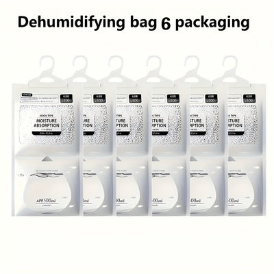 Juego de 3/6/12 bolsas deshumidificadoras colgantes, gran capacidad, desecante de sílice, absorbe humedad, ideal para armarios, dormitorios y gabinetes de baño, paquete reutilizable