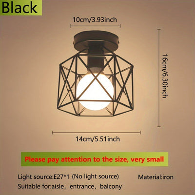 1pc lámpara de techo moderna nórdica negra E27, luz para dormitorio, pasillo, balcón o cocina