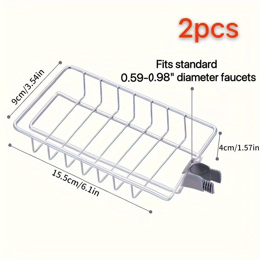 Organizador de esponjas para grifo de cocina, jabonera y porta cepillos de acero inoxidable, ideal para baño o cocina
