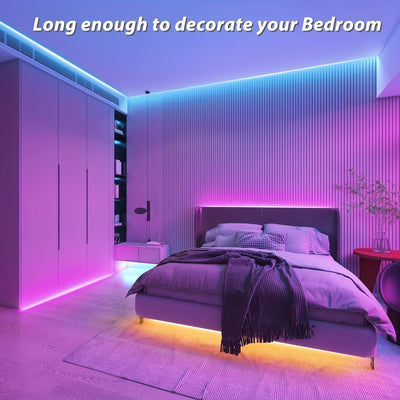 Tira de luces LED RGB con alimentación USB para decoración de habitación - Control de 3 botones, luz trasera para TV con cambio de color, longitudes de 1 a 40 m