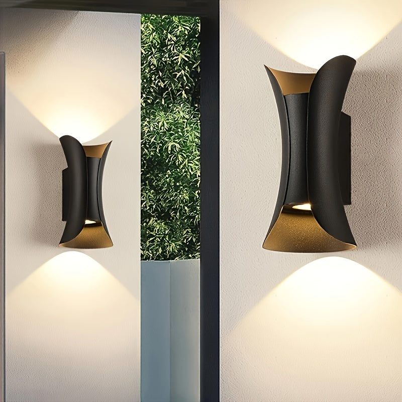 1 pieza de luz de pared, luz de pared LED exterior con ranuras ascendentes y descendentes, luz de pared creativa y minimalista para sala de estar, dormitorio, pasillo, cama, jardín, paredes, patio, cabecera, sala de estar.
