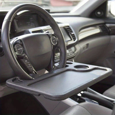 Bandeja de Volante Multifuncional 2 en 1 Mesa para Almacenamiento y Tarjetero que Facilita la Conducción, Ideal para Comer - Trabajar - Leer - y Guardar - Material Duradero, Adecuado para la Mayoría de los Coches