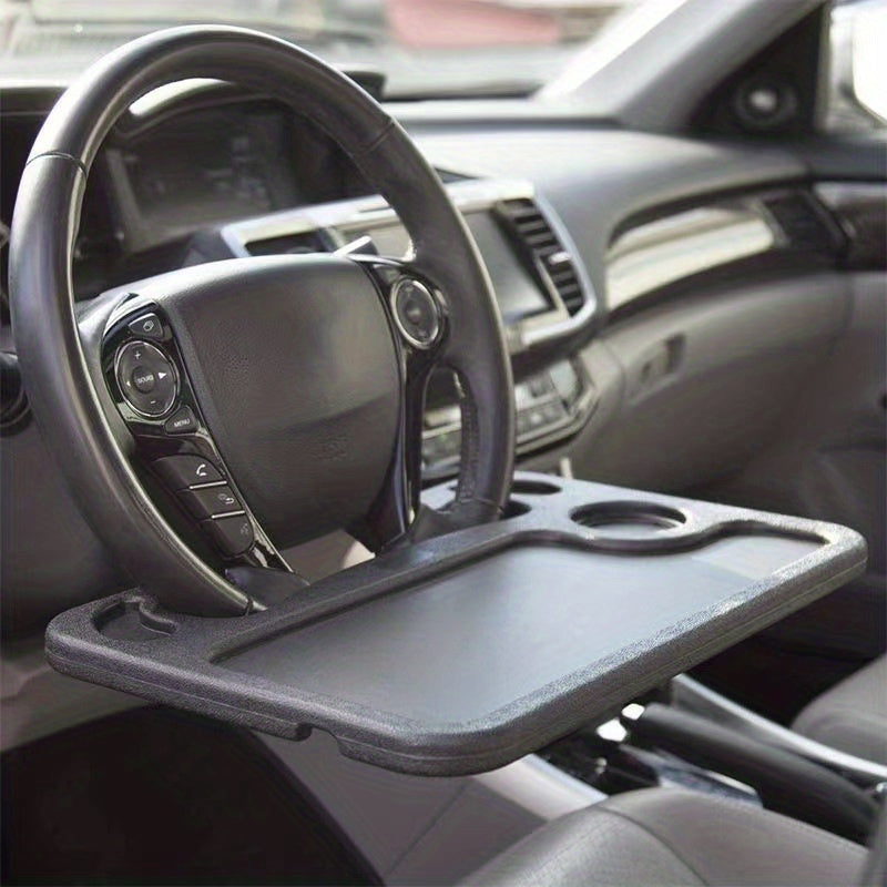 Bandeja de Volante Multifuncional 2 en 1 Mesa para Almacenamiento y Tarjetero que Facilita la Conducción, Ideal para Comer - Trabajar - Leer - y Guardar - Material Duradero, Adecuado para la Mayoría de los Coches