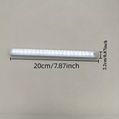 Conjunto de 8 Luces LED con Sensor de Movimiento para Armarios, Recargables por USB y Batería (200mAh), Ahorro de Energía Montadas en la Pared para Cocina, Guardarropa, Escalera, Pasillo y Estante - Diseño Blanco Elegante y Moderno